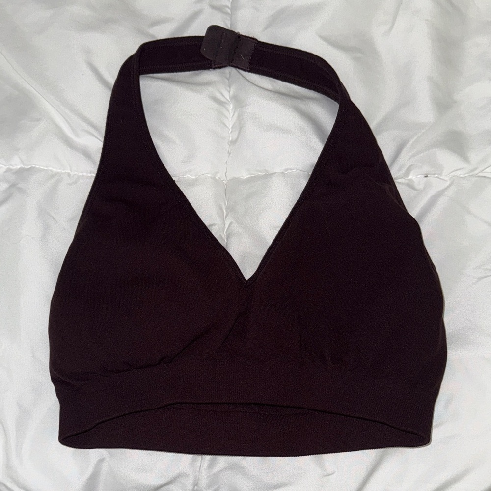 Burgundy Halter Sports Bra